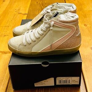 ShuShop Rooney Kids Sneakers in Champagne Glitter and Pink